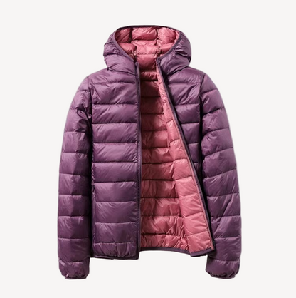 Thin Women's Winter Jacket Hooded Puffer Coat