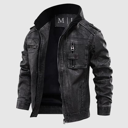 Stylische Lederjacke Damen Mitternachtsblau