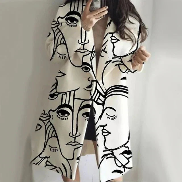 Elegant Wool Coat Long-sleeved Women's