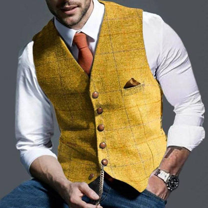 Men's Plaid Vest Modern Cut