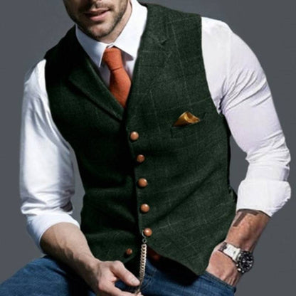 Men's Plaid Vest Modern Cut