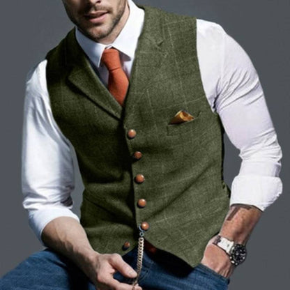 Men's Plaid Vest Modern Cut