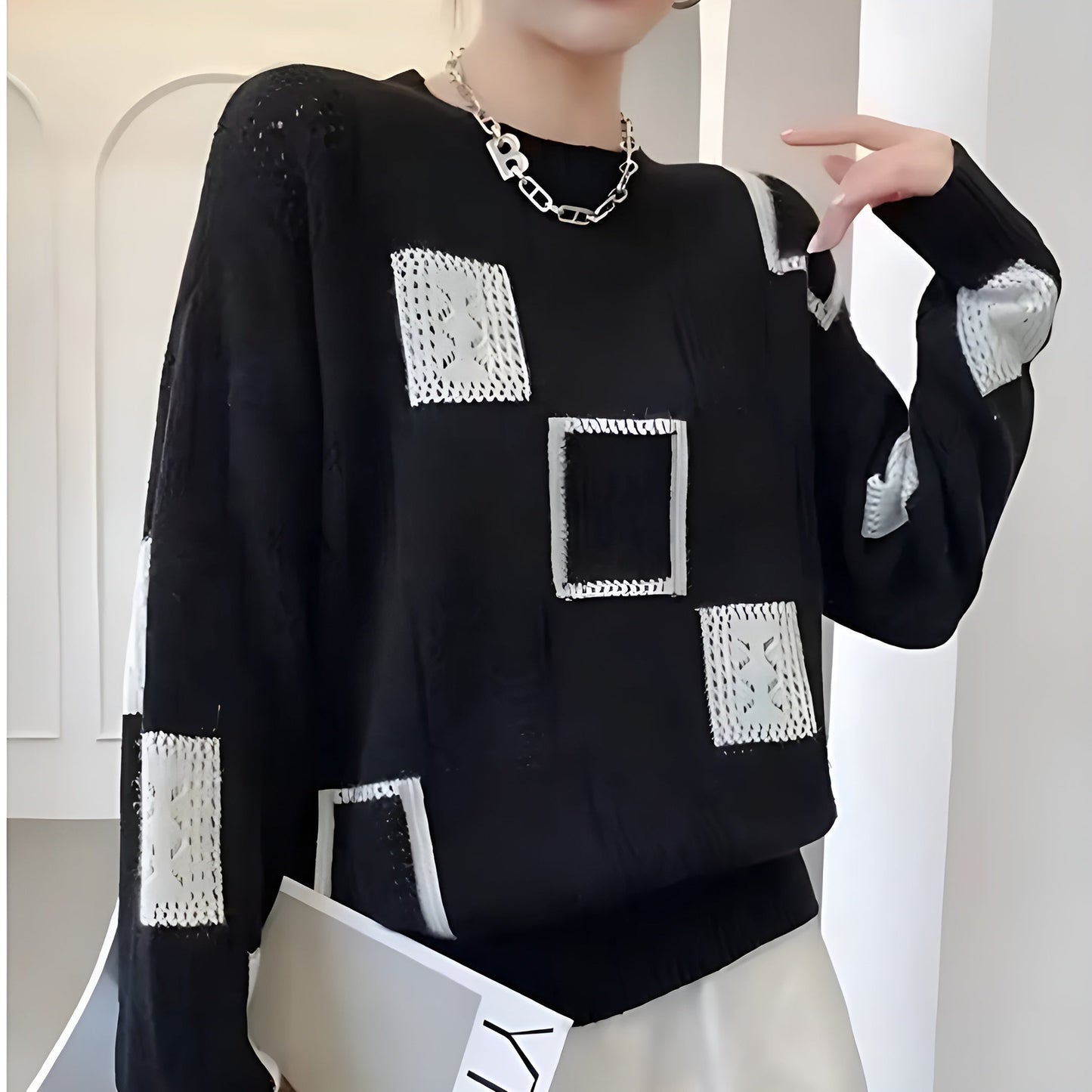 Women's Scarf Knit Sweater Elegant