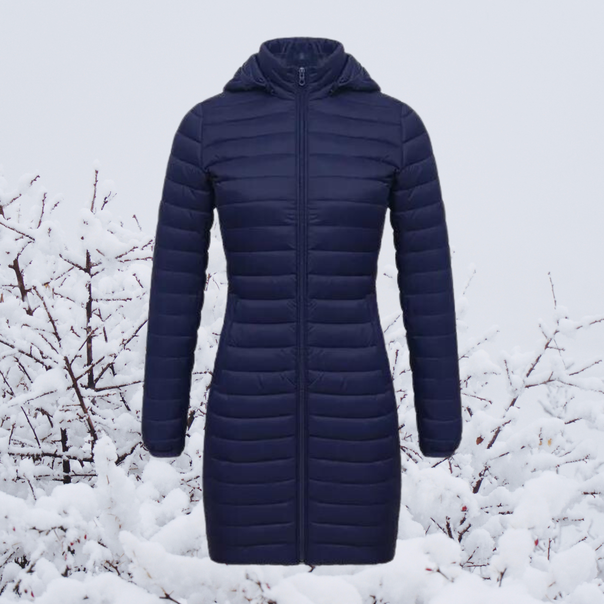Women's Winter Jacket Long Warm Padded Hood