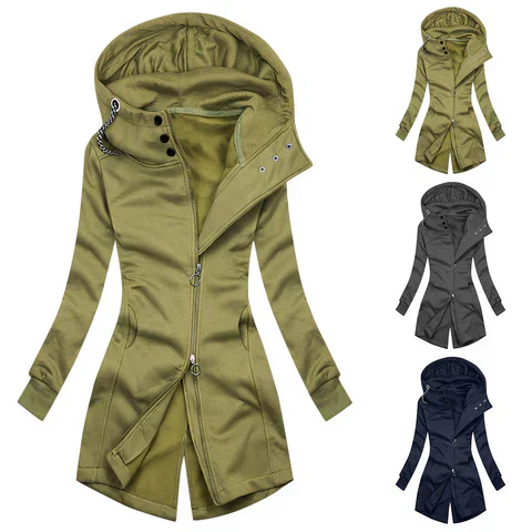 Stylische Hoodie Slim Fit Rollkragen Jacke - IdealeKleiden