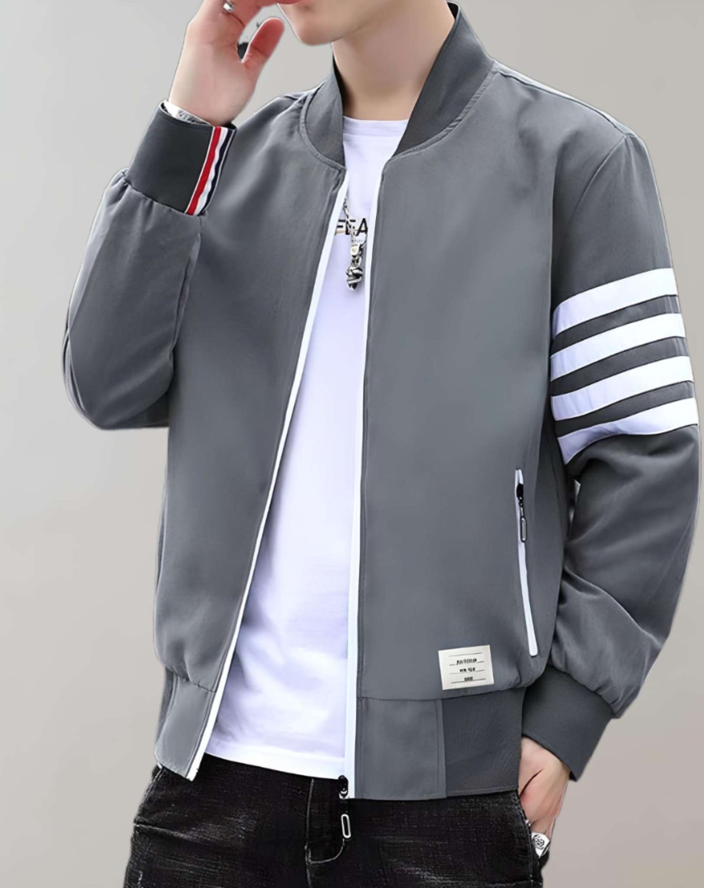 Casual Uniform Jacket With Stand-Up Collar