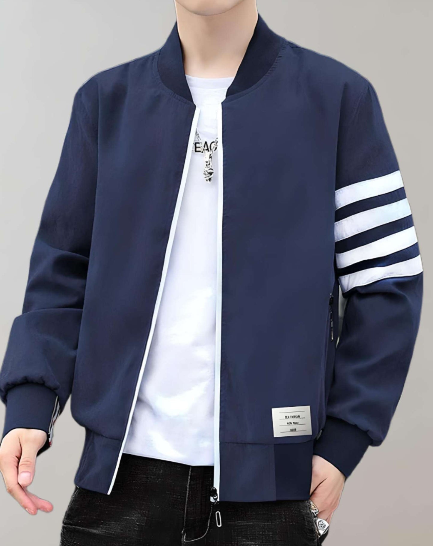 Casual Uniform Jacket With Stand-Up Collar