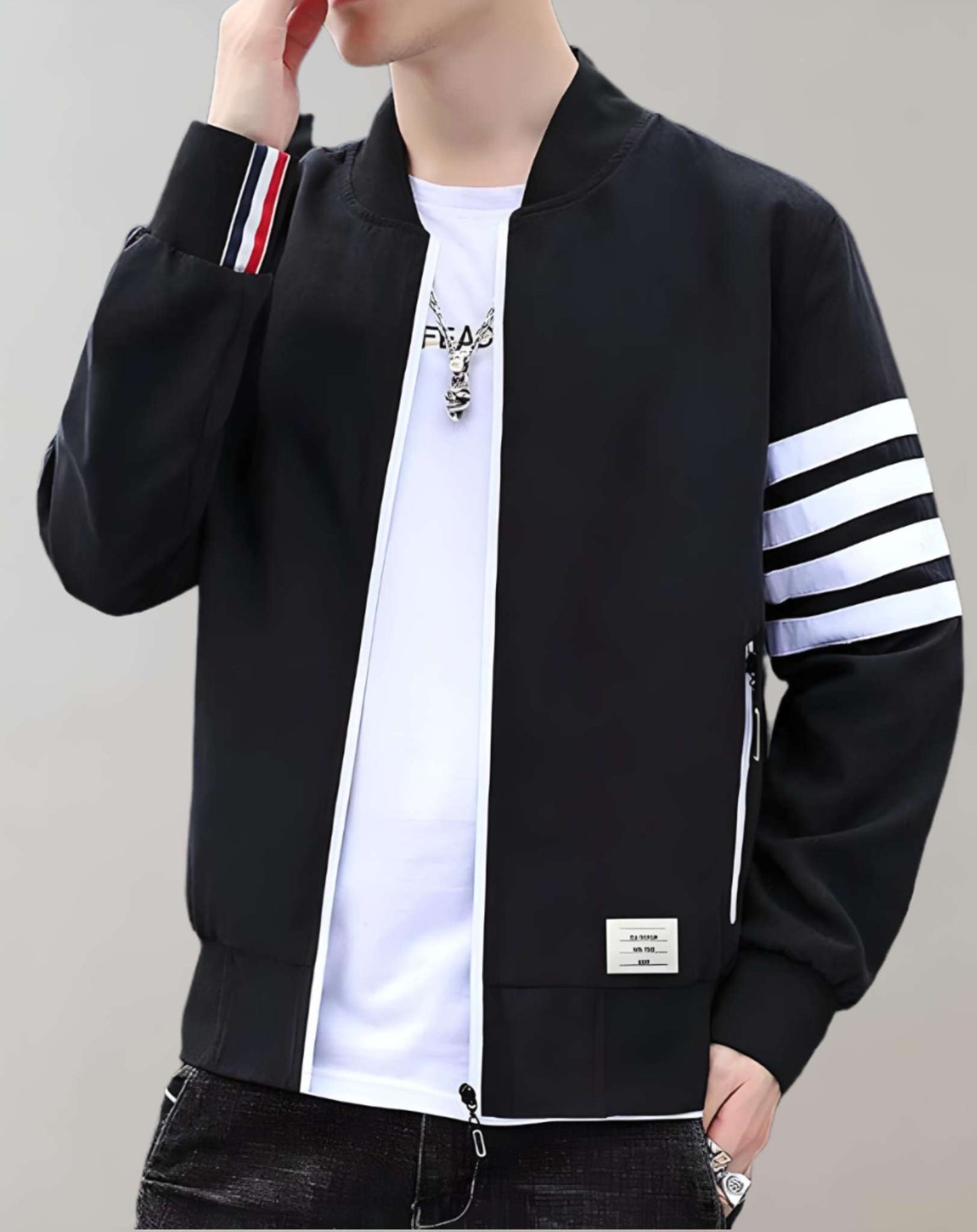 Lässige Uniformjacke Mit Stehkragen - IdealeKleiden
