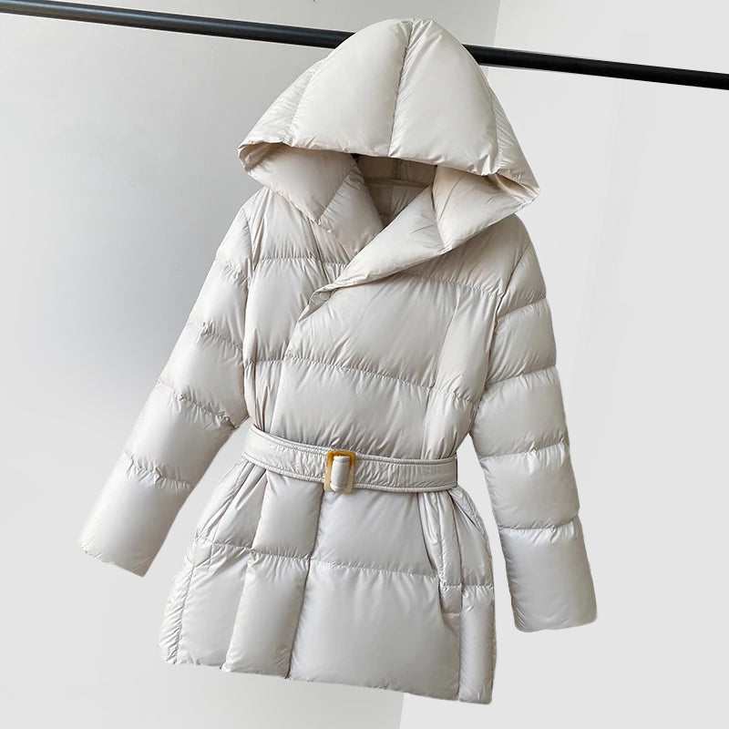 Women's Puffer Jacket Warm Hooded Elegant