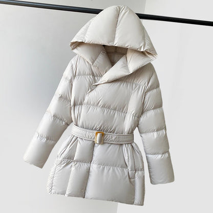 Women's Puffer Jacket Warm Hooded Elegant