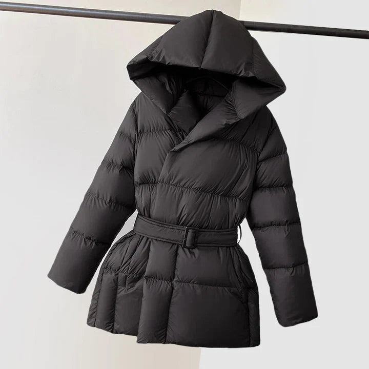 Women's Puffer Jacket Warm Hooded Elegant