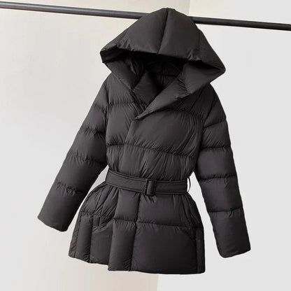 Women's Puffer Jacket Warm Hooded Elegant
