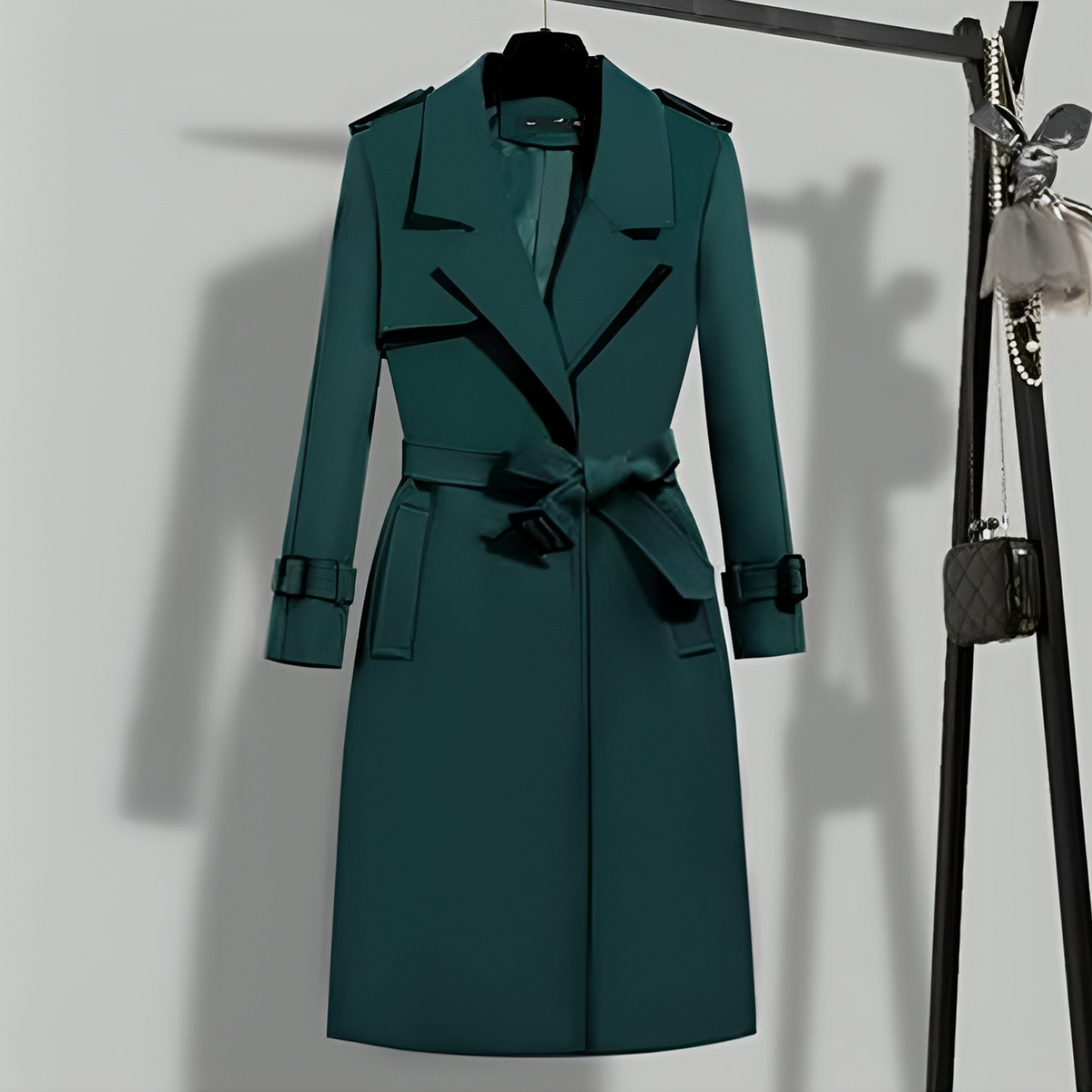 Stylish Women's Elegant Black Trench Coat