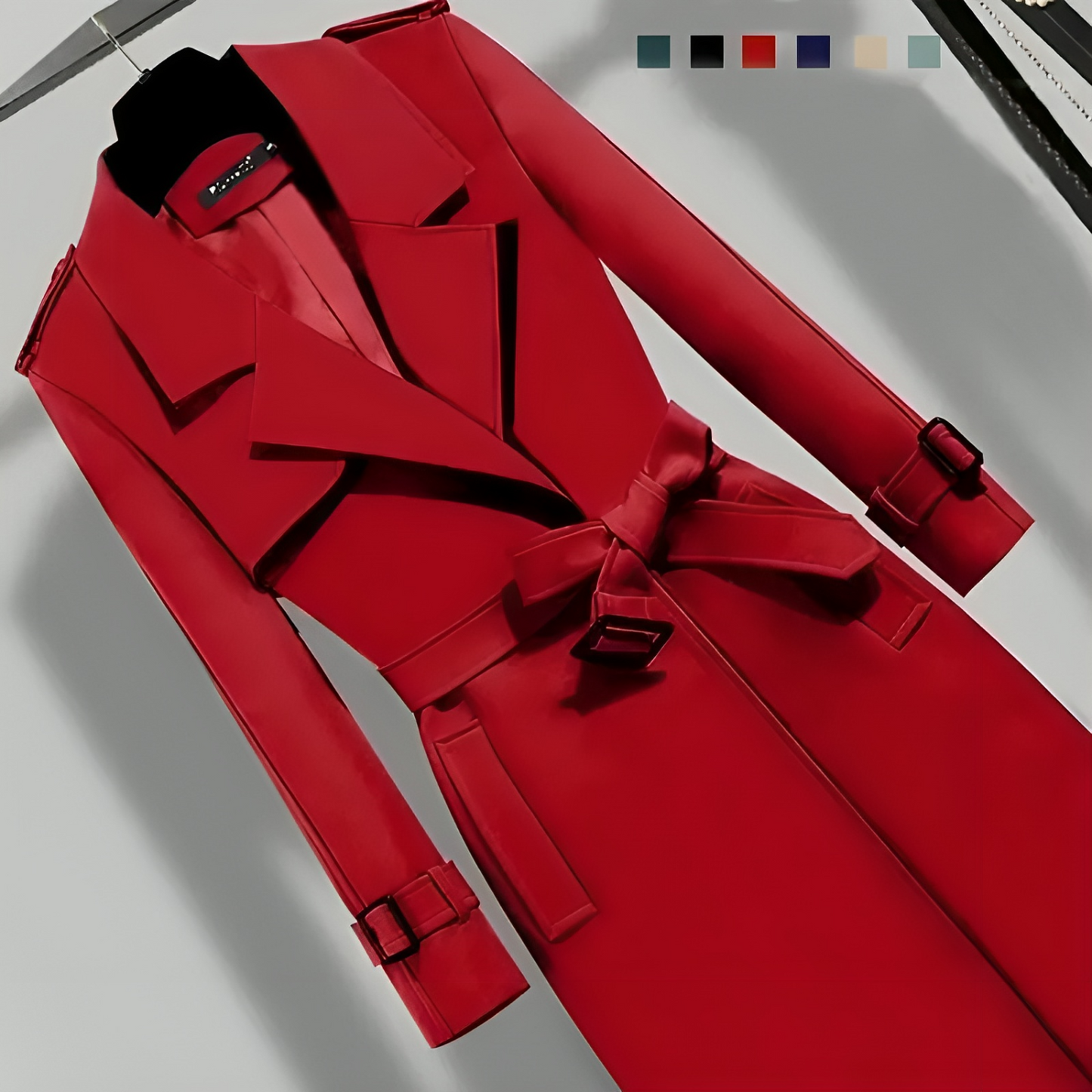 Stylish Women's Elegant Black Trench Coat