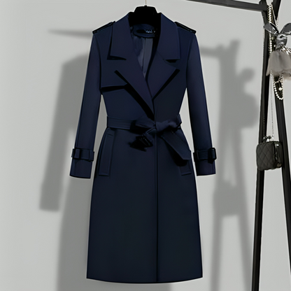 Stylish Women's Elegant Black Trench Coat