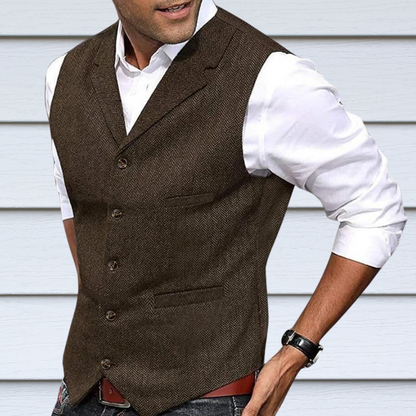 Tailored Men's Tweed Vest Elegant Look