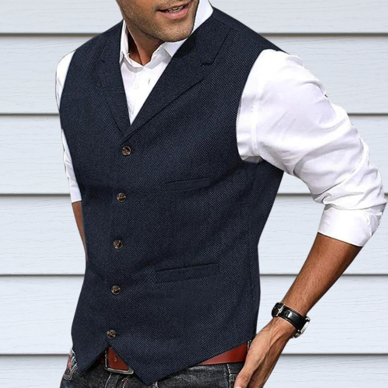 Tailored Men's Tweed Vest Elegant Look