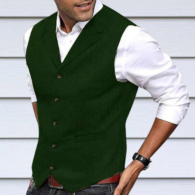 Tailored Men's Tweed Vest Elegant Look