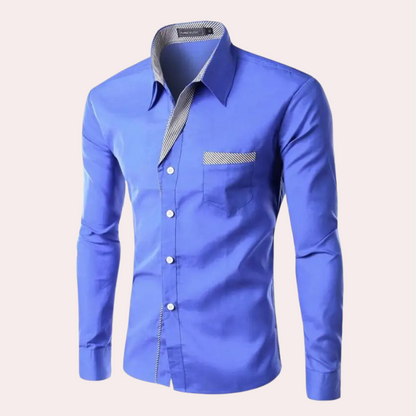 Men's Slim Fit Long Sleeve Dress Shirt