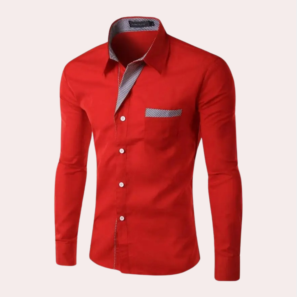 Men's Slim Fit Long Sleeve Dress Shirt