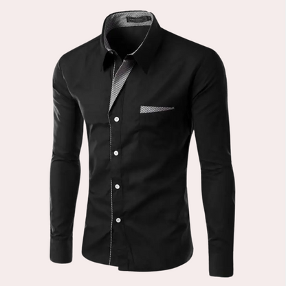 Men's Slim Fit Long Sleeve Dress Shirt