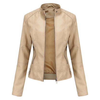Stylish Women's Leather Jacket Vintage Look