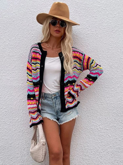 Women's Scarf Cardigan Light Knitted Breathable