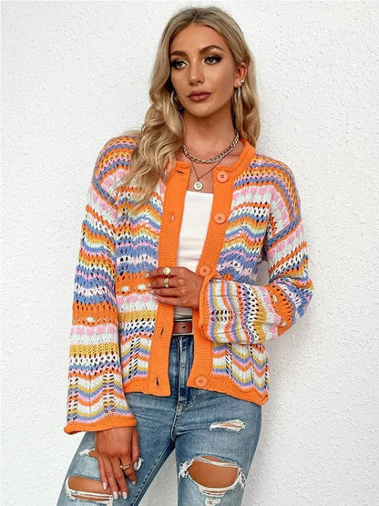 Women's Scarf Cardigan Light Knitted Breathable