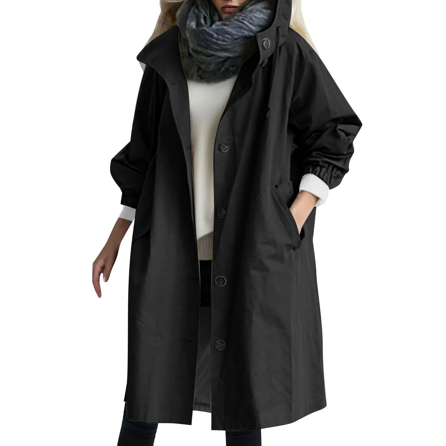 Women's Waterproof Hooded Trench Coat