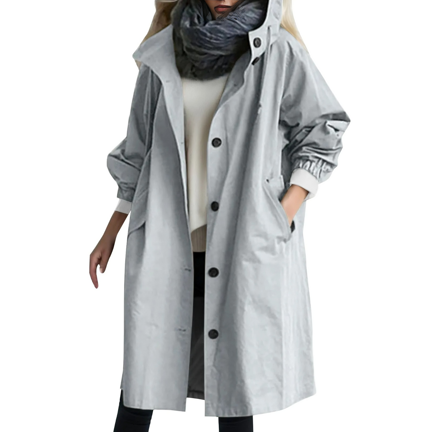Women's Waterproof Hooded Trench Coat