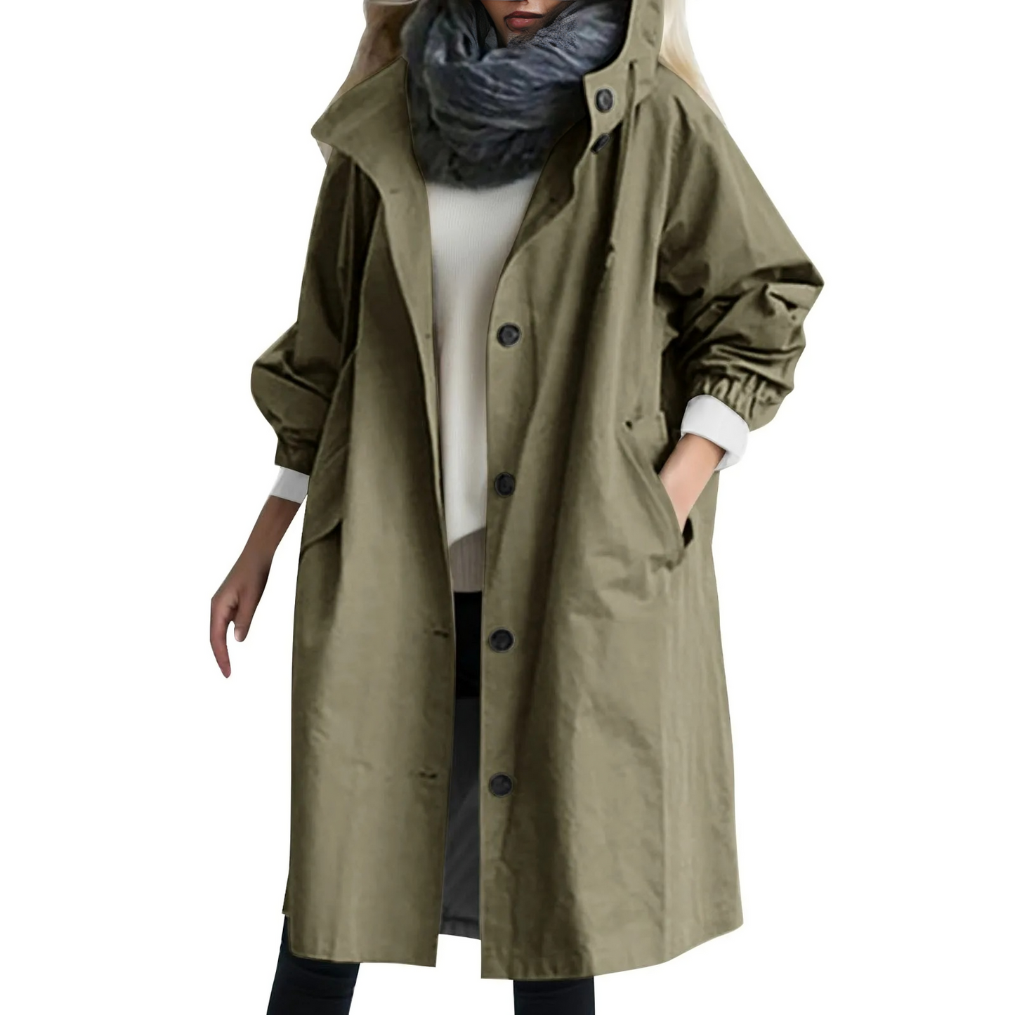 Women's Waterproof Hooded Trench Coat