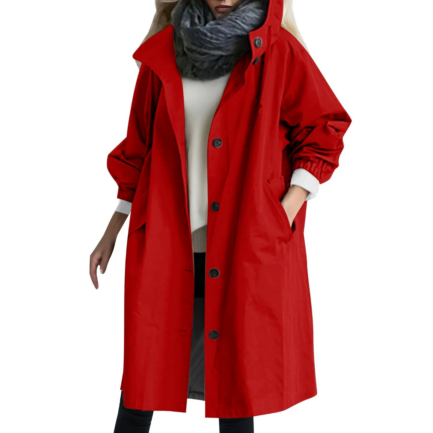 Women's Waterproof Hooded Trench Coat