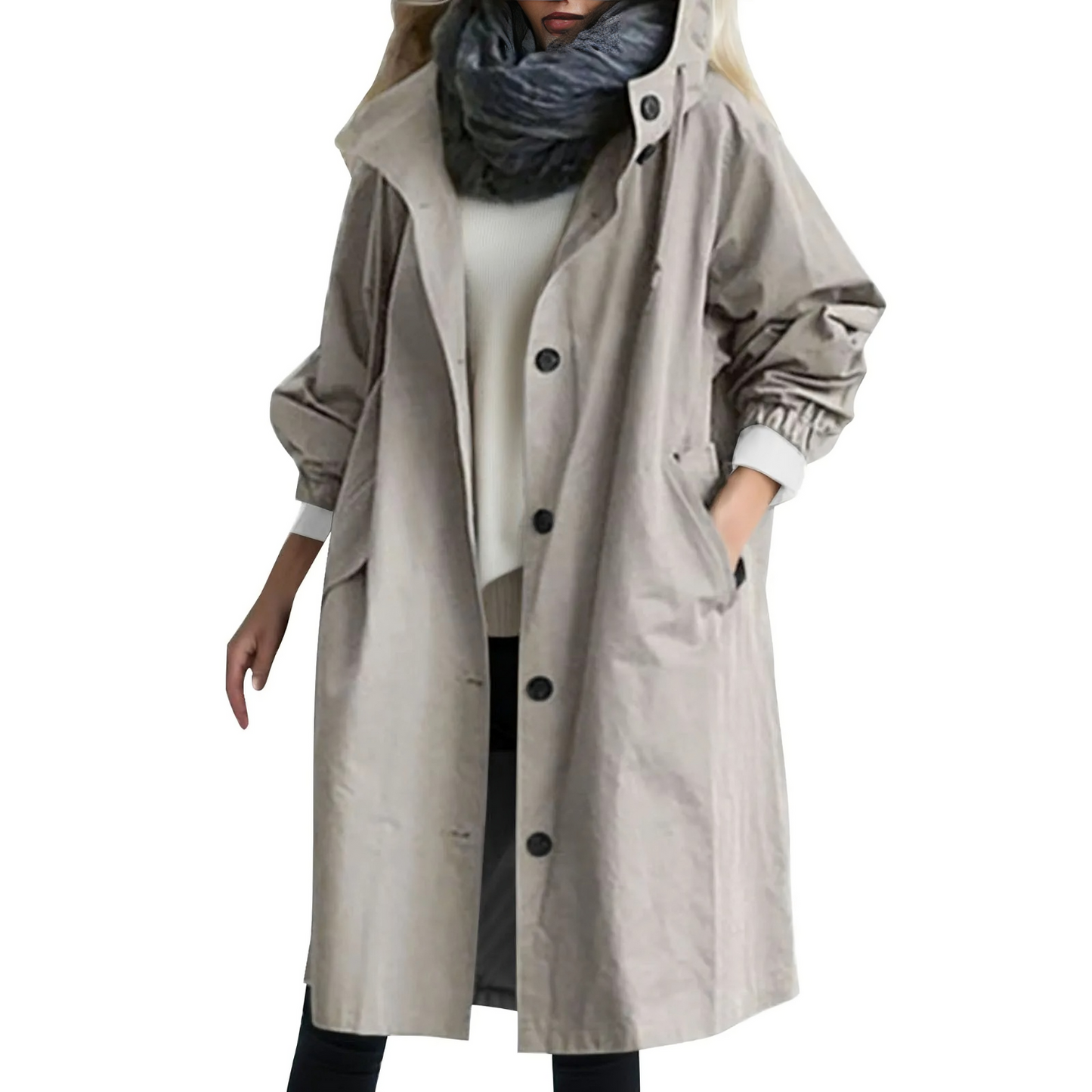 Women's Waterproof Hooded Trench Coat