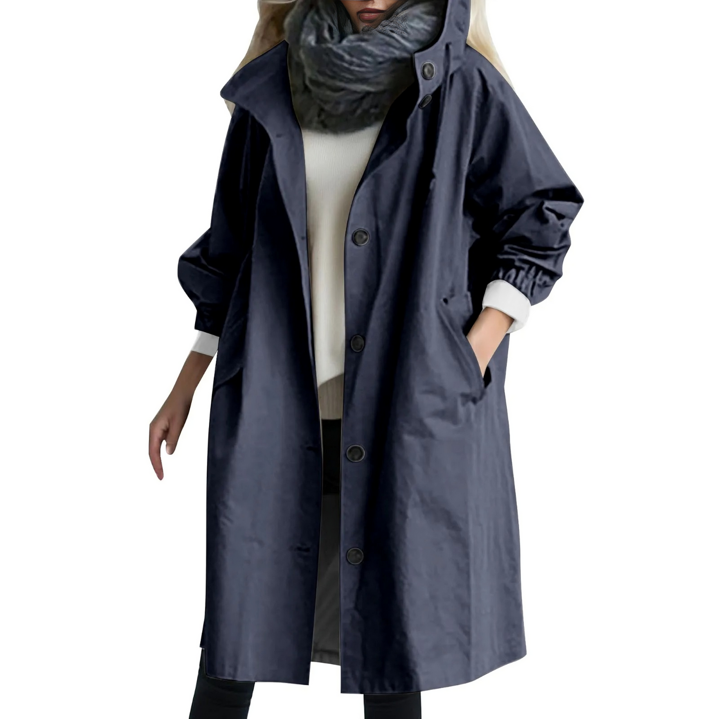 Women's Waterproof Hooded Trench Coat