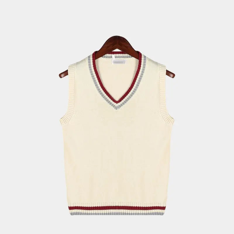 Men's Sleeveless V-Neck Modern Knit Sweater