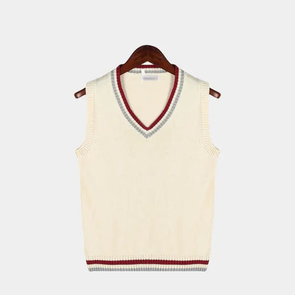 Men's Sleeveless V-Neck Modern Knit Sweater