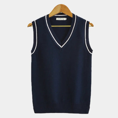 Herren Pullover Ärmellos V-Ausschnitt Modern Strick - IdealeKleiden
