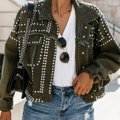 Stylish Leather Jacket with Studs