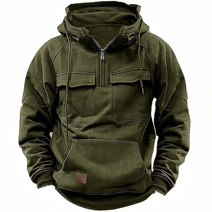 Hoodie Comfortable Half-Zip Cotton