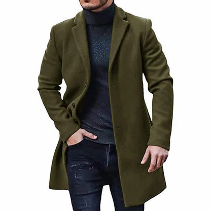 Stylish Women's Clothing | Wool Blend Slim Fit Knee-Length Lapel Collar Elegant Casual