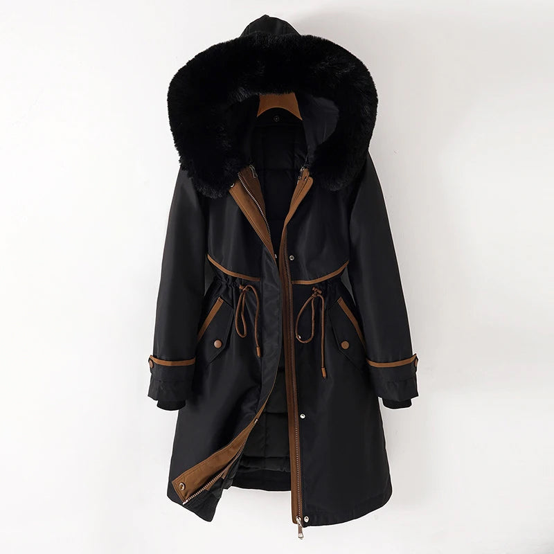 Women's Winter Jacket Warm Quilted Hooded