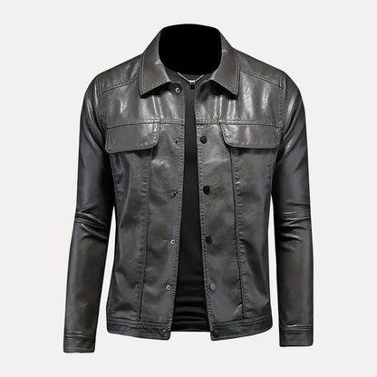 Fashionable Leather Jacket Adventure Look