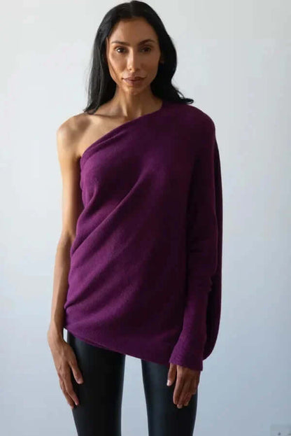 Fashionable Women's Sweater Draped Turtleneck