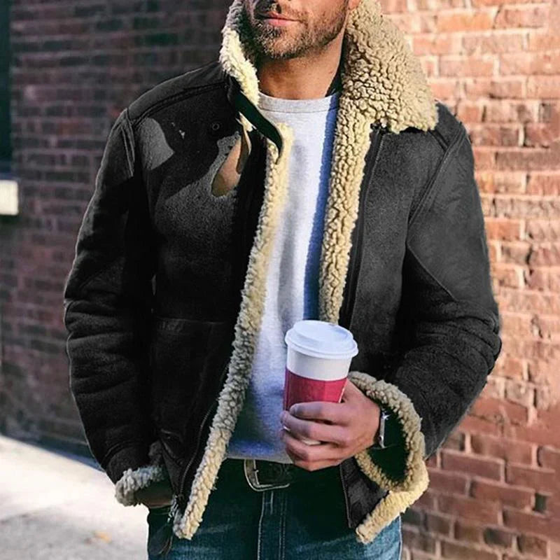 Aviator Jacke Leder Shearling Kragen