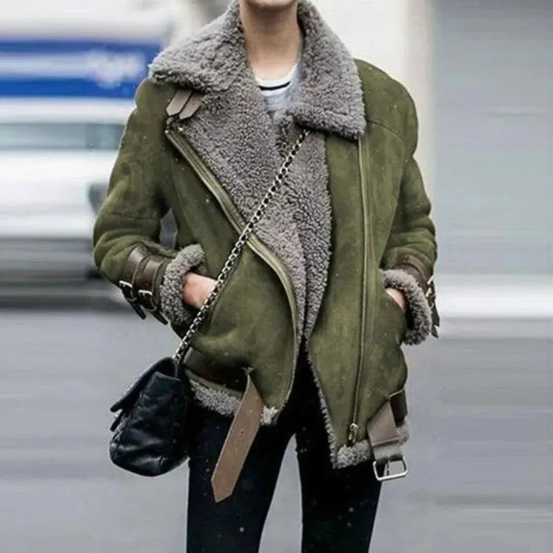 Leather Pilot Jacket Sheepskin Lined Warm
