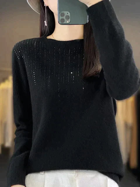 Glitzer Pullover Damen Warm Modisch - IdealeKleiden