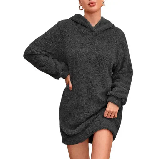 Soft Hooded Dress for Women, Elegant