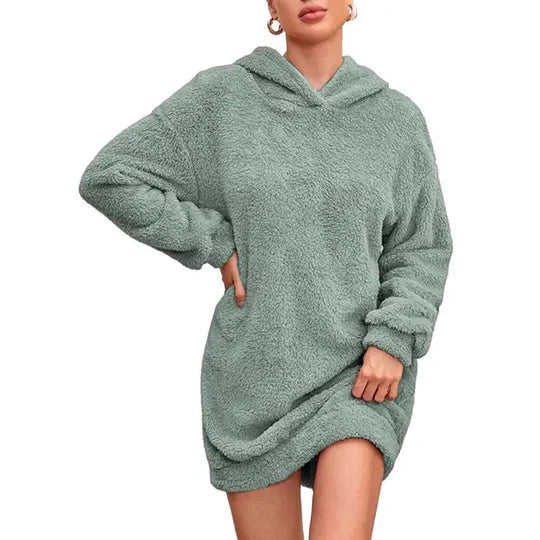 Soft Hooded Dress for Women, Elegant