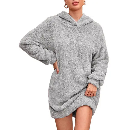 Soft Hooded Dress for Women, Elegant