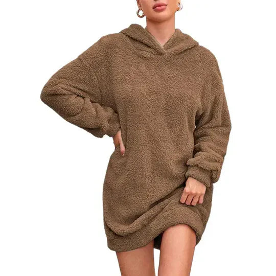 Soft Hooded Dress for Women, Elegant